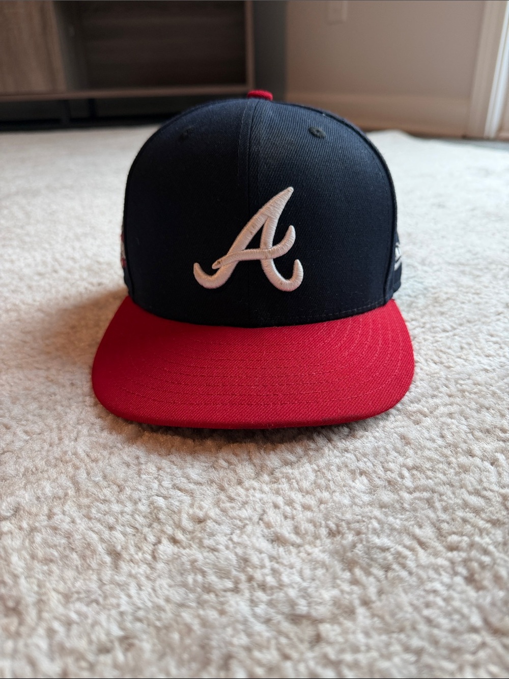 New Era Navy and Red Atlanta 'A' Fitted Hat